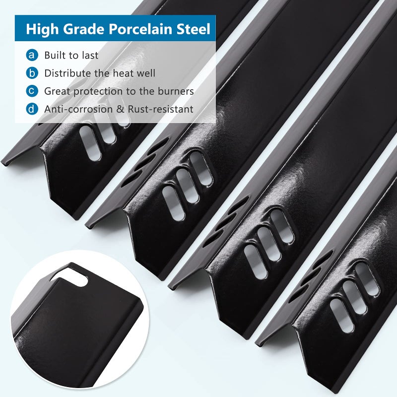 Criditpid Porcelain Grill Heat Shields Replacment for Dyna-Glo DGF510SBP, DGF493BNP, 15 inch Grill Heat Plates for Backyard Grill Replacement Parts BY15-101-001-02, BY13-101-001-13, GBC1460W, 4-Pack - Image 4